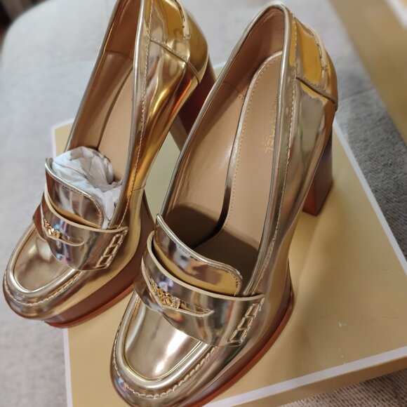 Michael Kors Eden Metallic Gold Platform Loafer-NEW - Picture 3 of 7